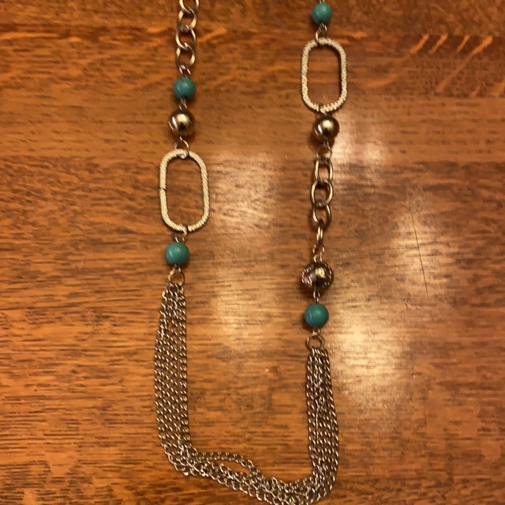 Paparazzi Teal Necklace and Earrings - Picture 4 of 5
